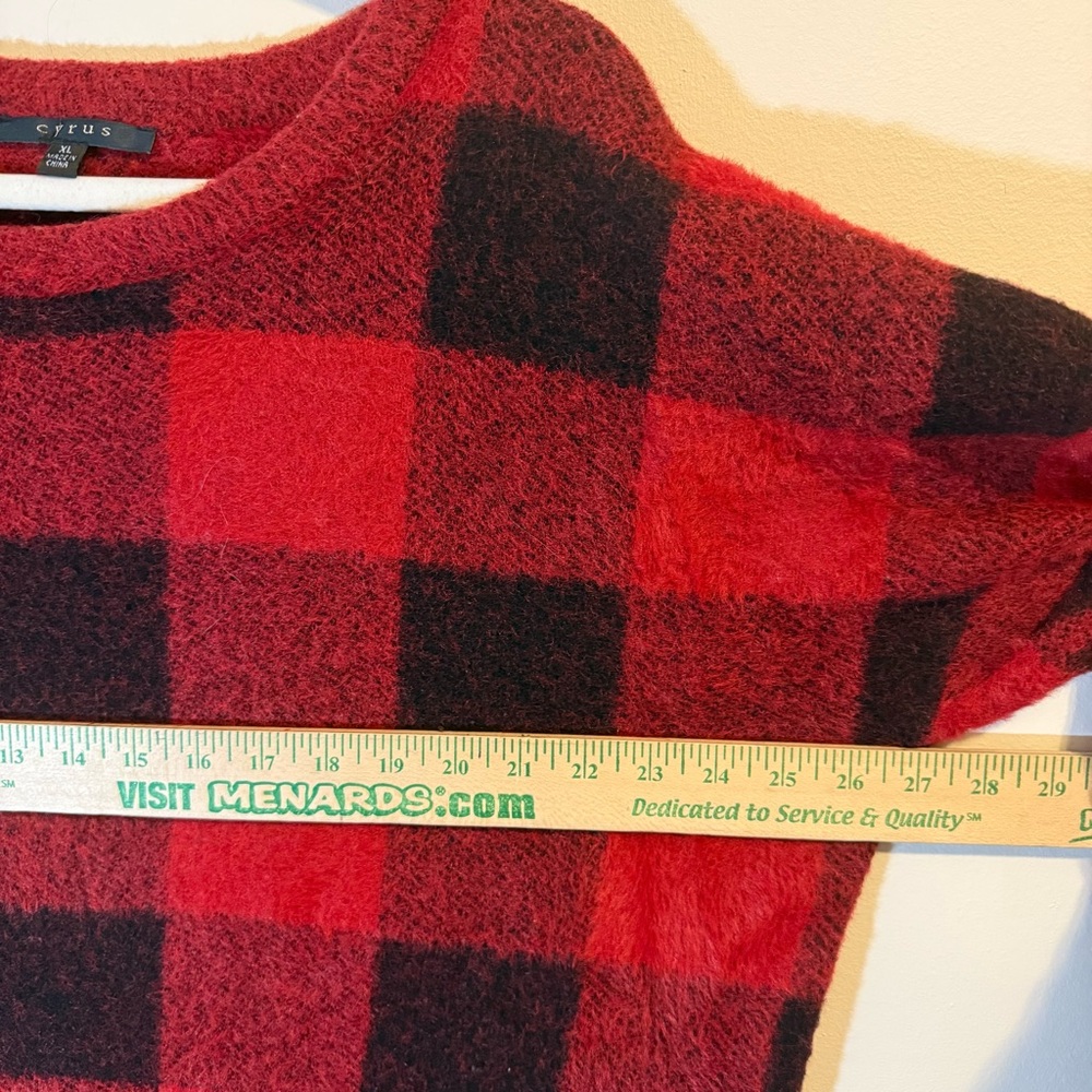 Cyrus Red and Black Checkered Sweater - Picture 6 of 7